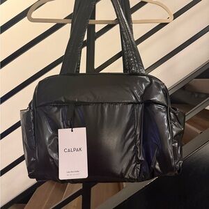 Calpak Shiny Black Luka Mini Duffel